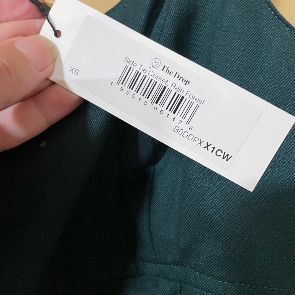 NWT The Drop Elegant Teal Corset Crop Top - Picture 7 of 13